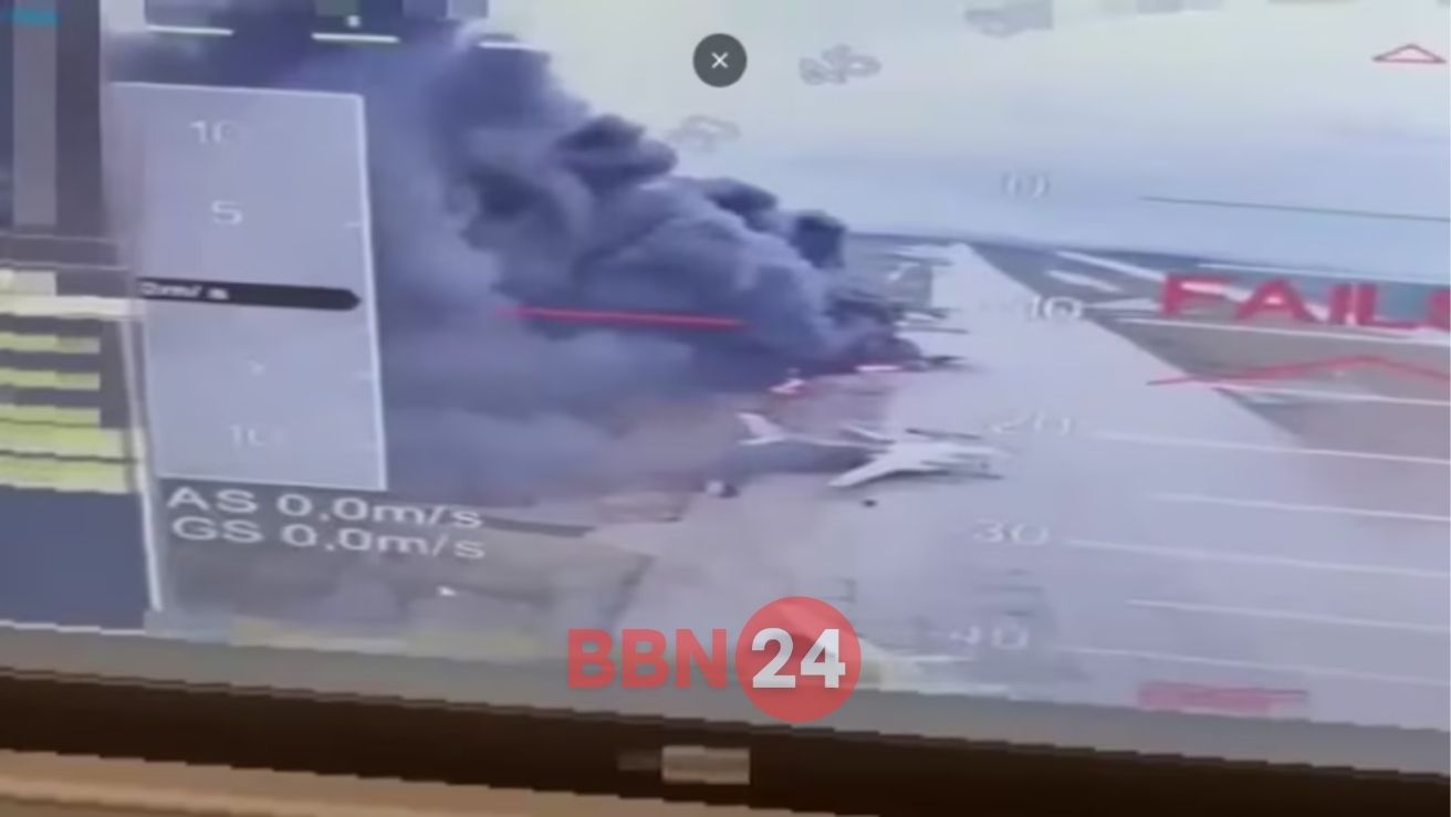 Ukraine Drone Attack Russian Airbase 40 Bombers Destroyed